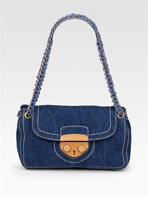 prada denim handbag